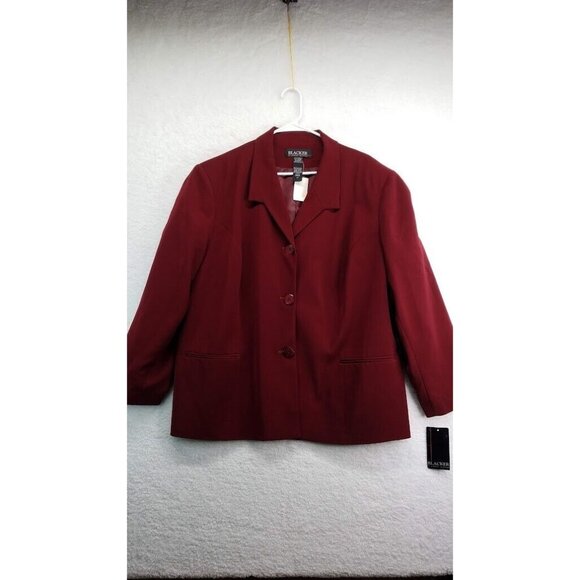 Blacker Stanley Blacker Jacket Womens 24 Career Blazer Burgundy Red Lined New - Picture 1 of 8